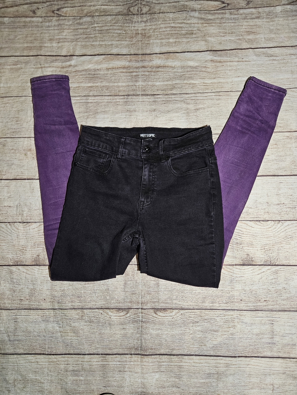 Hot Topic Denim sunrise purple ombre skinny Jean's - Picture 3 of 9